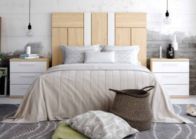 Dormitorio step en color roble combinado con blanco. Colores opcionales.