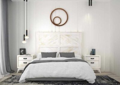 Dormitorio en madera en una gran variedad de acabados. Cabecero para cama de 90, 105, 135, 150 y 180cm.