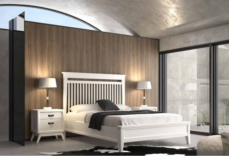 Dormitorio con bancada fija en madera en una gran variedad de acabados. Cabecero para cama de 90, 105, 135, 150 y 180cm.