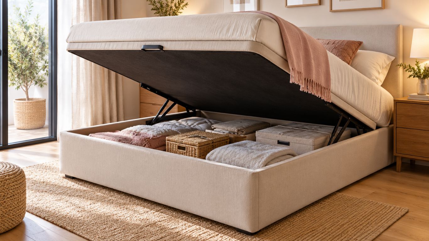 Canapés abatibles: almacenamiento y espacio extra en tu dormitorio