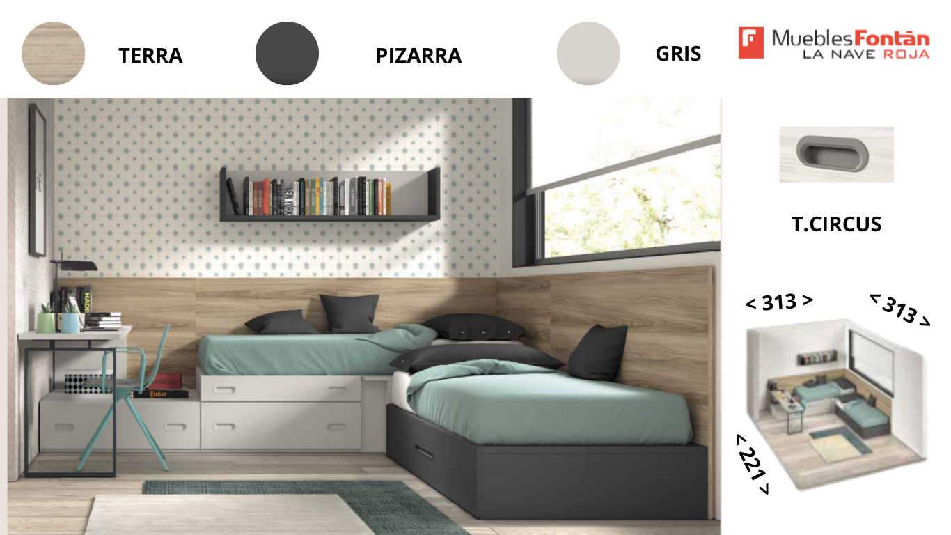 DORMITORIO JUVENIL (camas modulares)