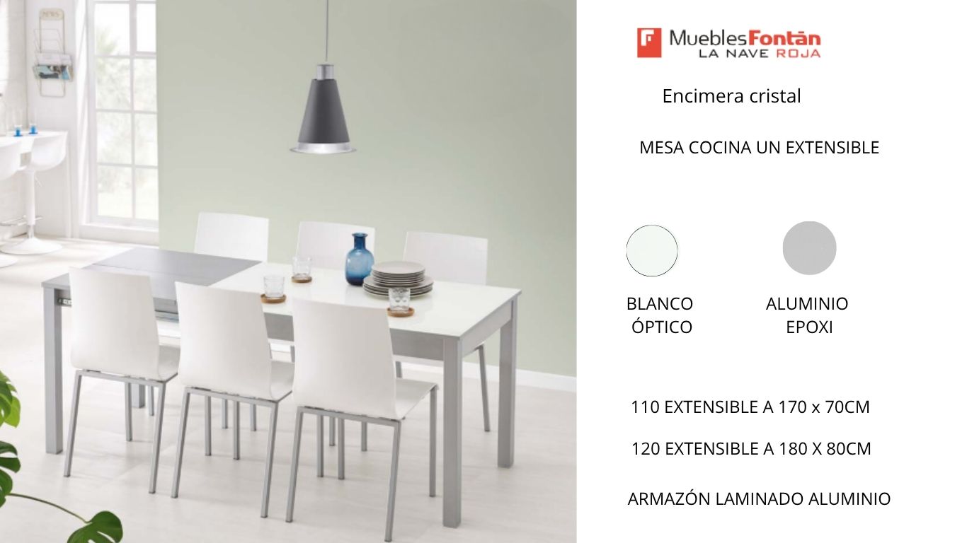 MESAS COCINA ENCIMERA CRISTAL