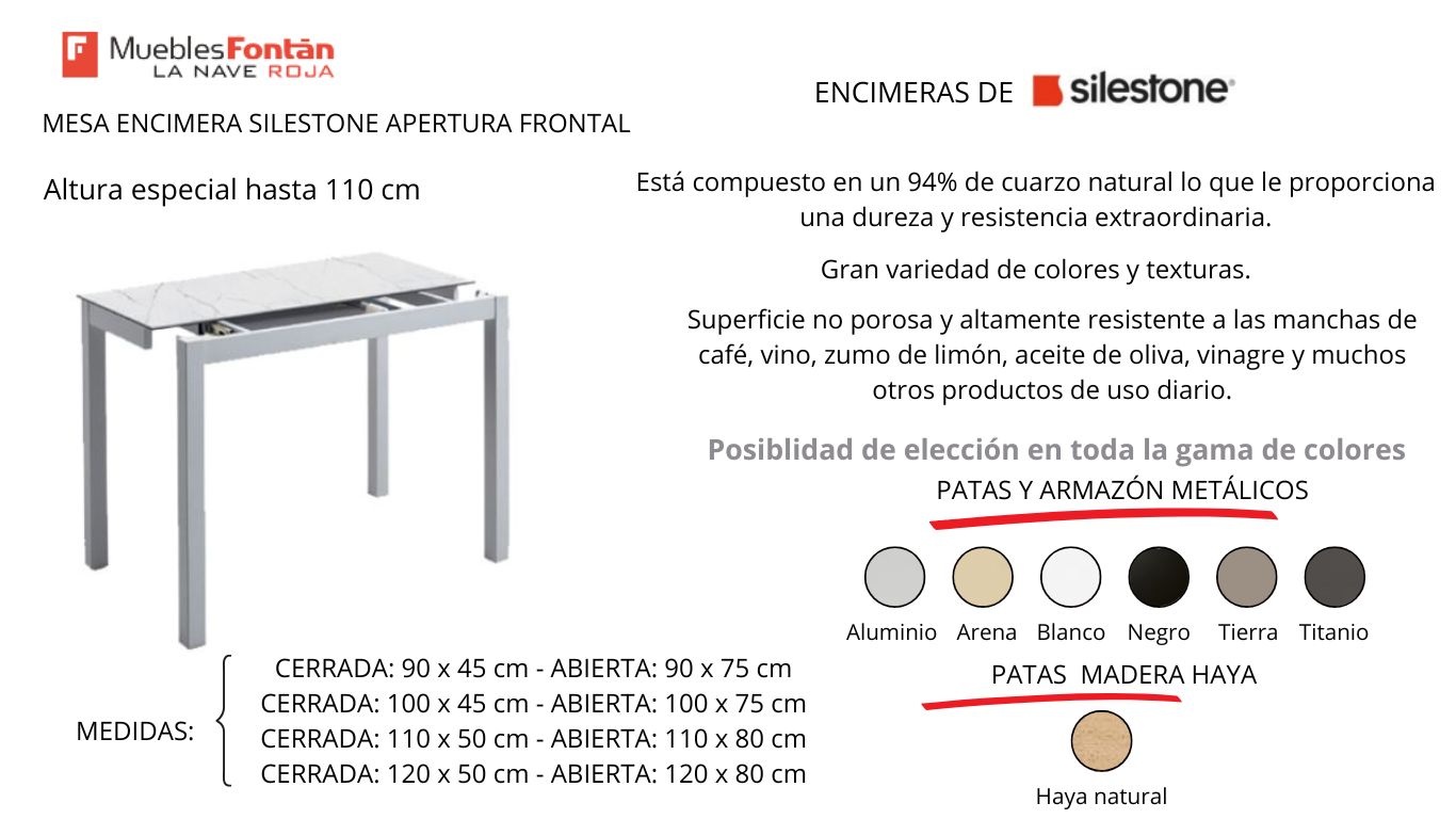 MESA COCINA ENCIMERA SILESTONE