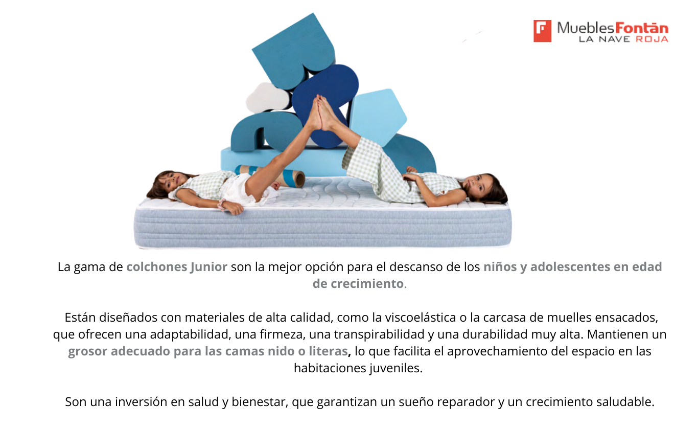 COLCHONES JUNIOR (camas juveniles)